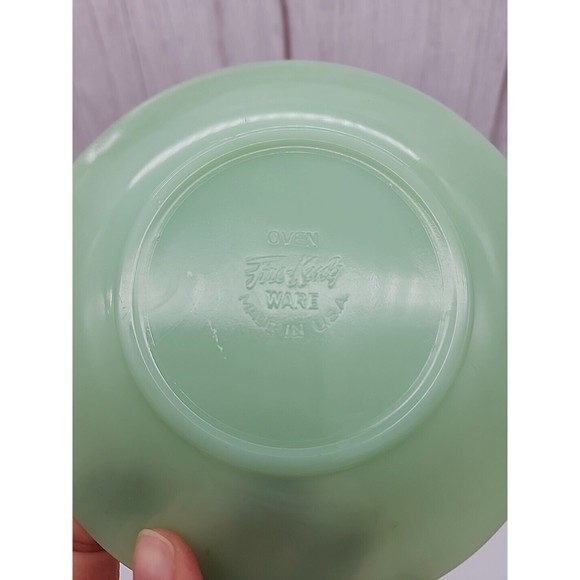 Fire King Jadite Jane Ray Saucer Green Oven Glass Vintage Anchor Hocking Ribbed - Picture 3 of 12